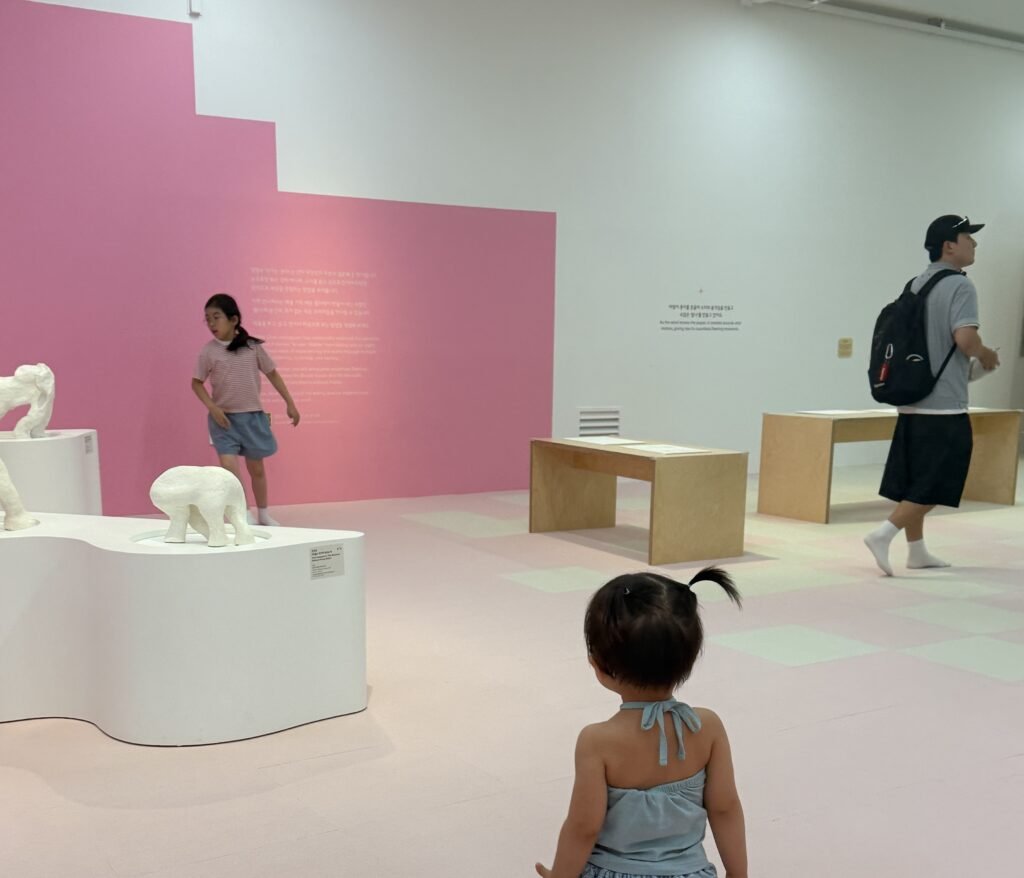 Toddler exploring the Children's Museum at MMCA Gwacheon