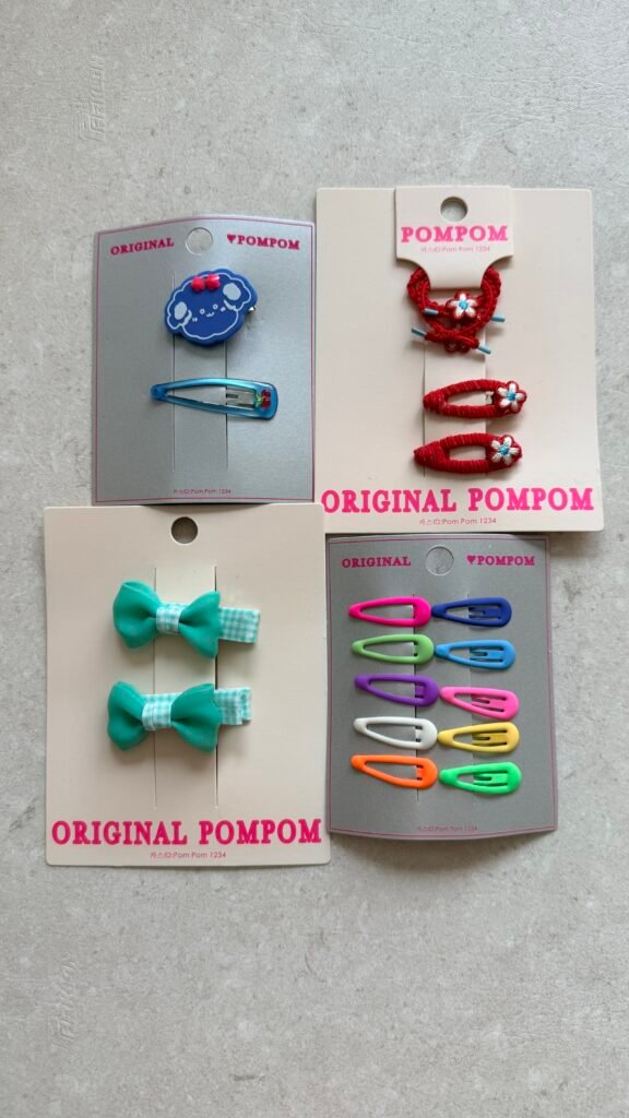 Hairpins and hair ties purchased at a street stall in Namdaemun Market