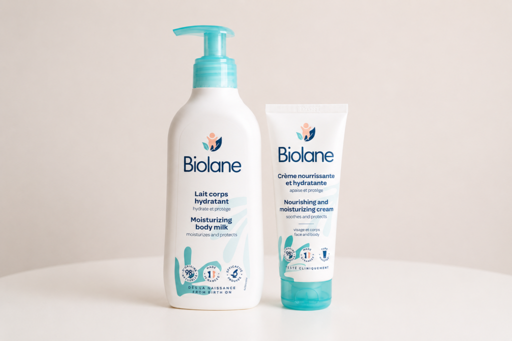 Biolane baby lotion and cream used in Korea