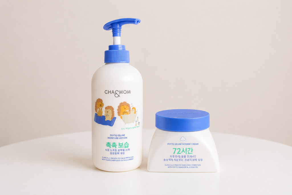 CHA&MOM baby lotion and cream used in Korea