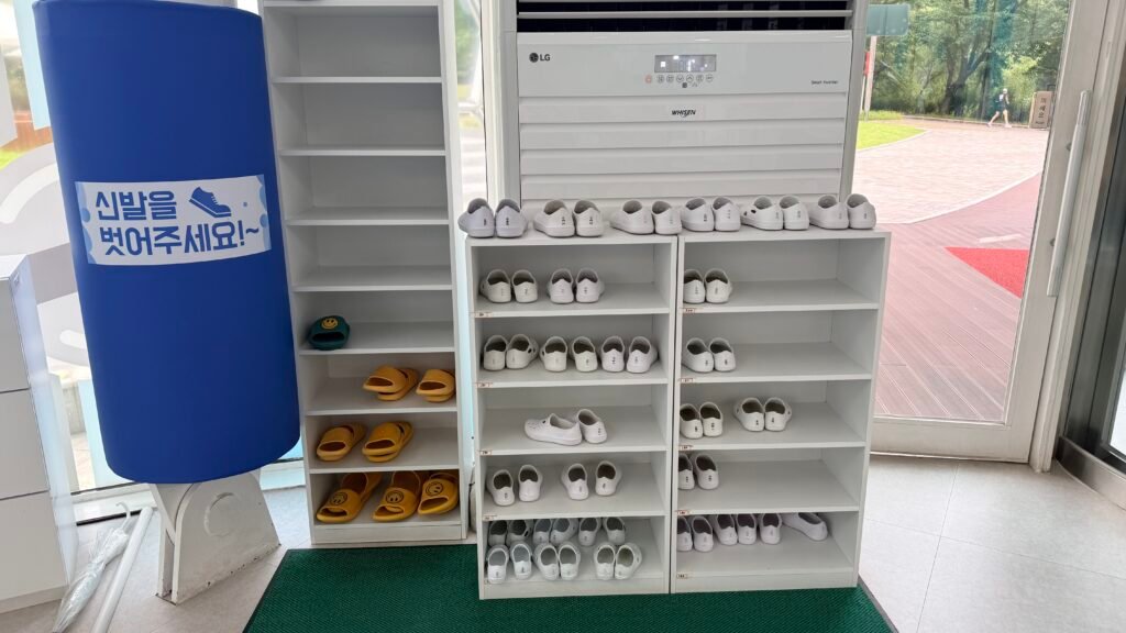 Shared children's indoor shoes at Arisu Nara