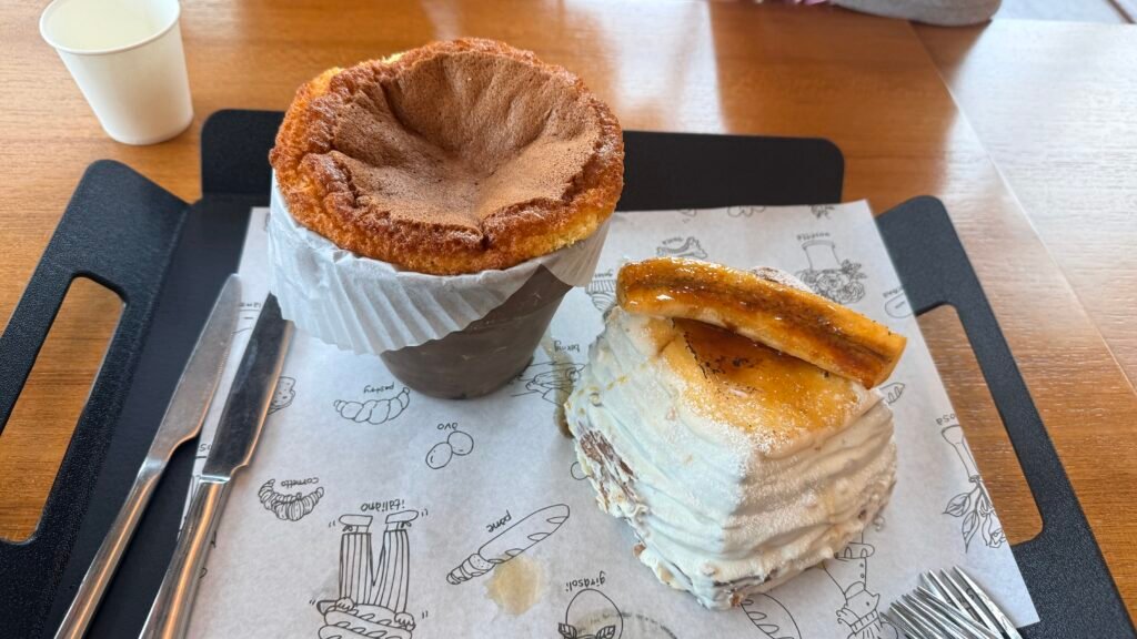 Dessert and coffee ordered at TABLES Lounge