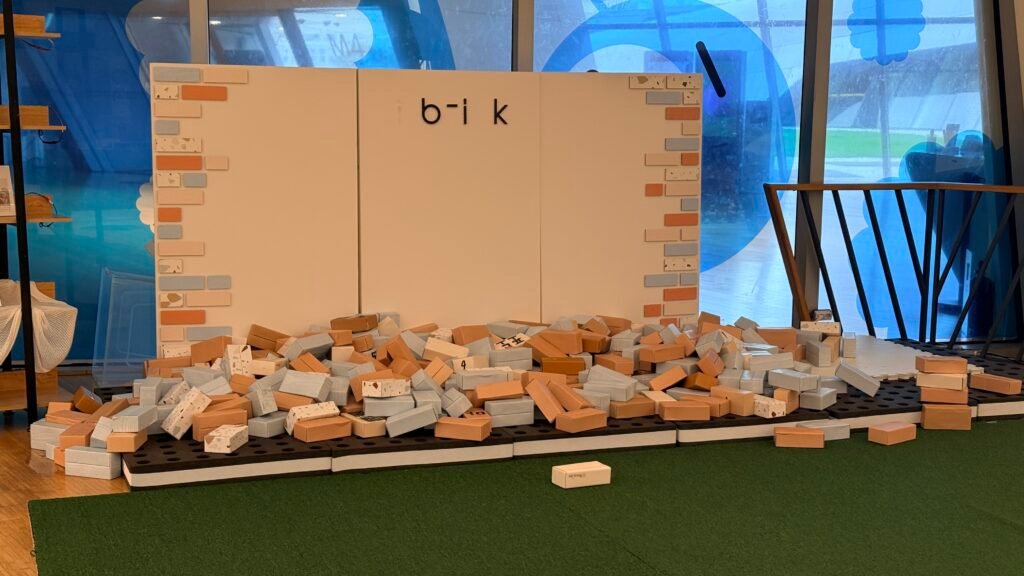 Brick-building play area at DiKi DiKi